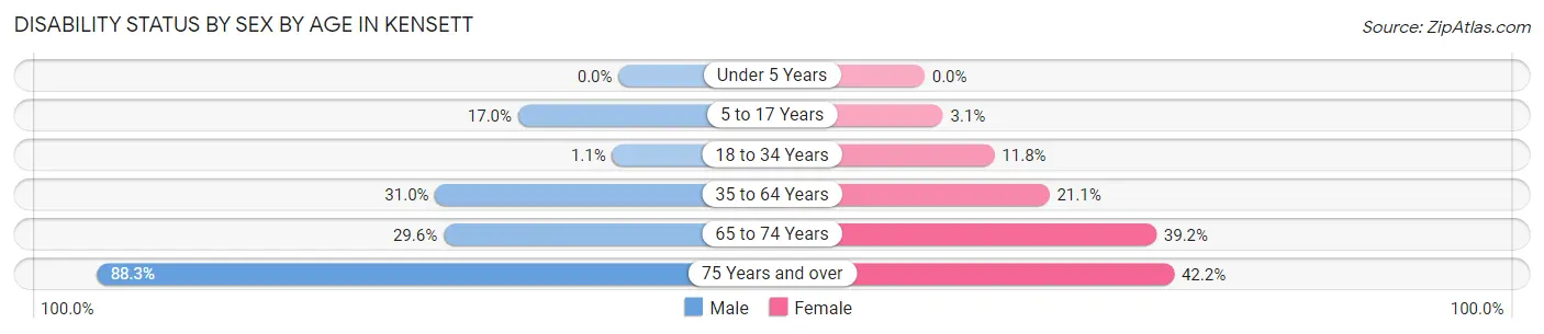 Disability Status by Sex by Age in Kensett