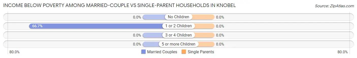 Income Below Poverty Among Married-Couple vs Single-Parent Households in Knobel