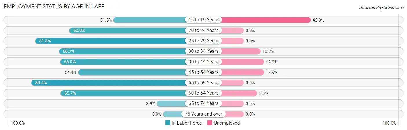 Employment Status by Age in Lafe