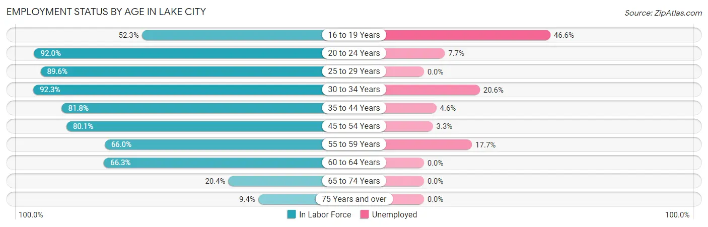 Employment Status by Age in Lake City