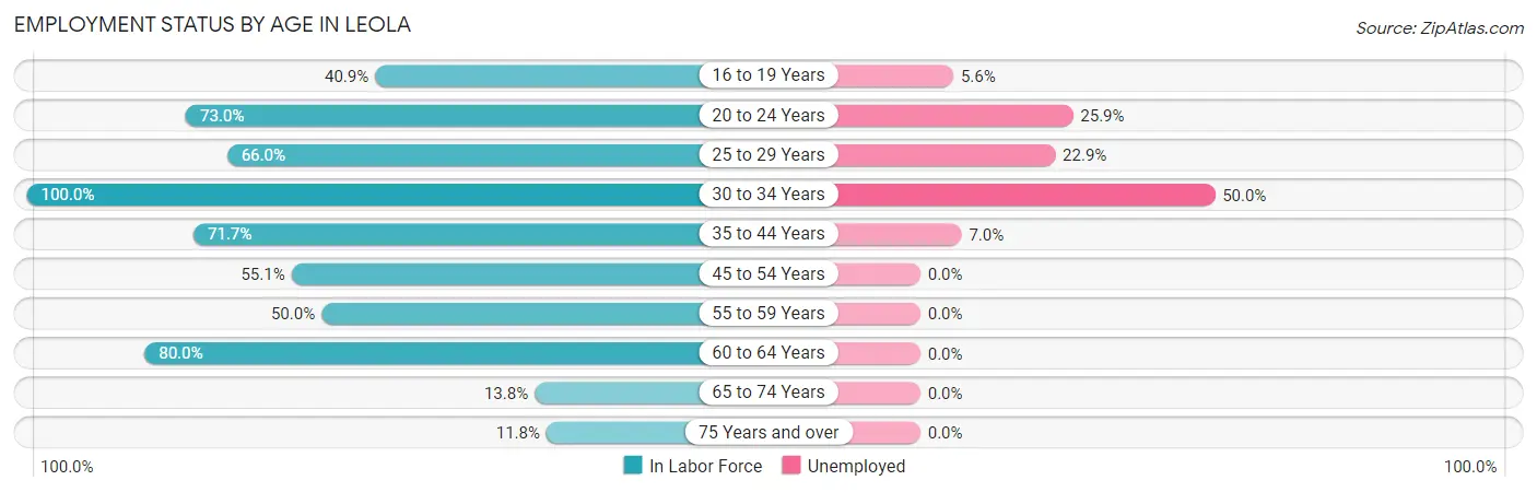 Employment Status by Age in Leola