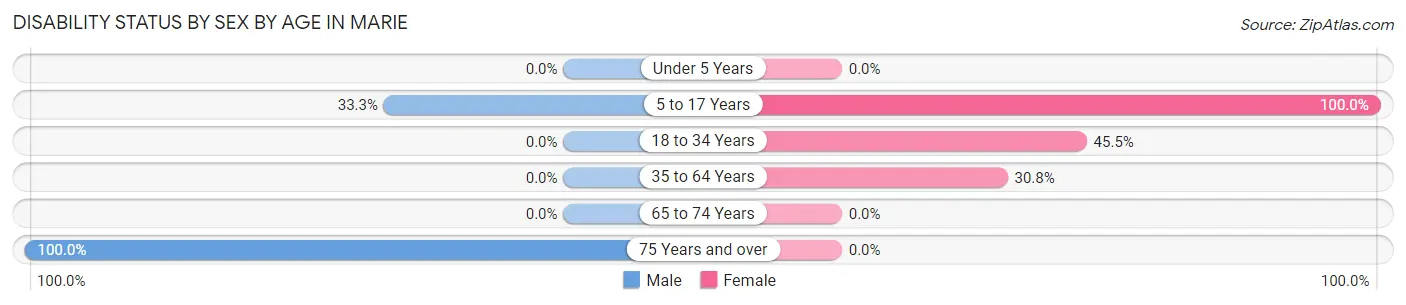 Disability Status by Sex by Age in Marie