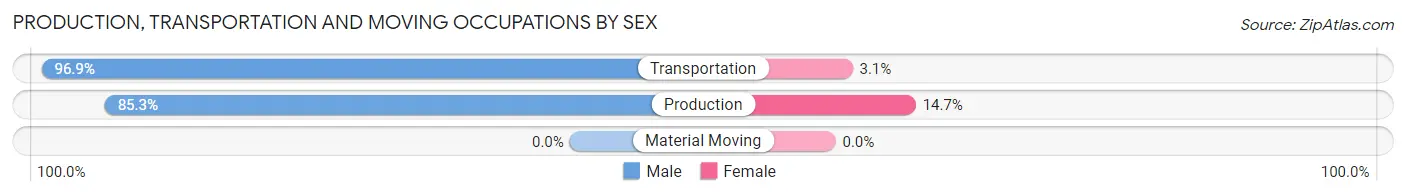 Production, Transportation and Moving Occupations by Sex in Mayflower