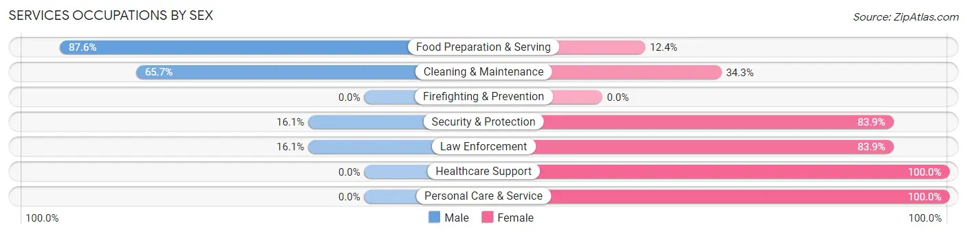 Services Occupations by Sex in Mena