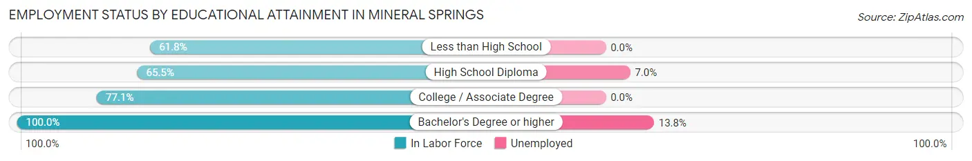 Employment Status by Educational Attainment in Mineral Springs