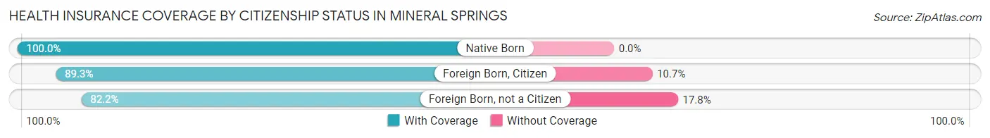 Health Insurance Coverage by Citizenship Status in Mineral Springs