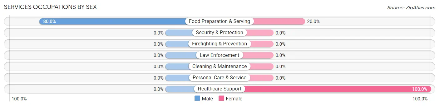 Services Occupations by Sex in Mount Pleasant