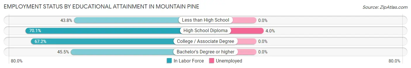 Employment Status by Educational Attainment in Mountain Pine