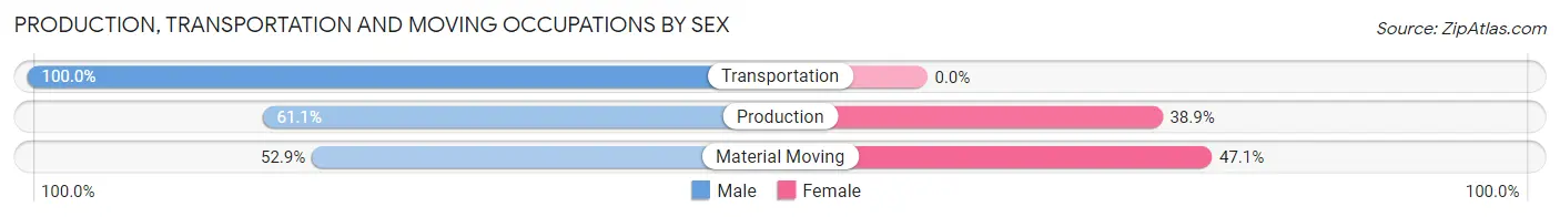 Production, Transportation and Moving Occupations by Sex in Mountain Pine