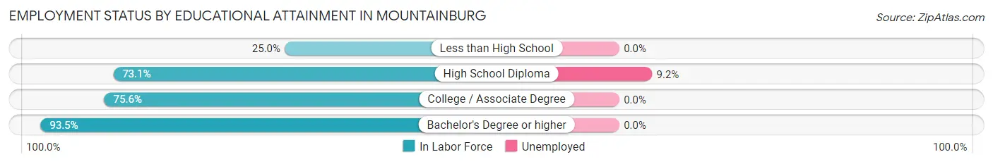 Employment Status by Educational Attainment in Mountainburg
