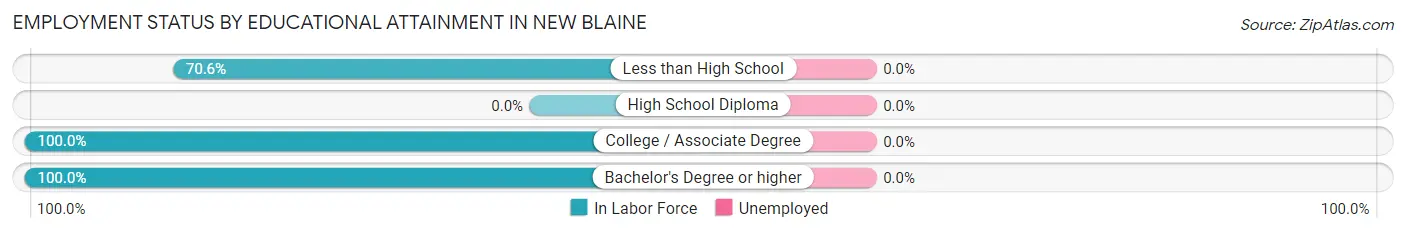 Employment Status by Educational Attainment in New Blaine