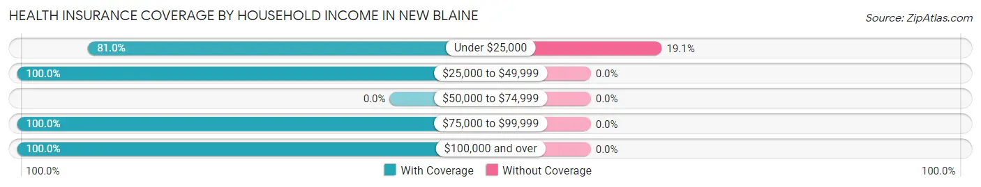 Health Insurance Coverage by Household Income in New Blaine