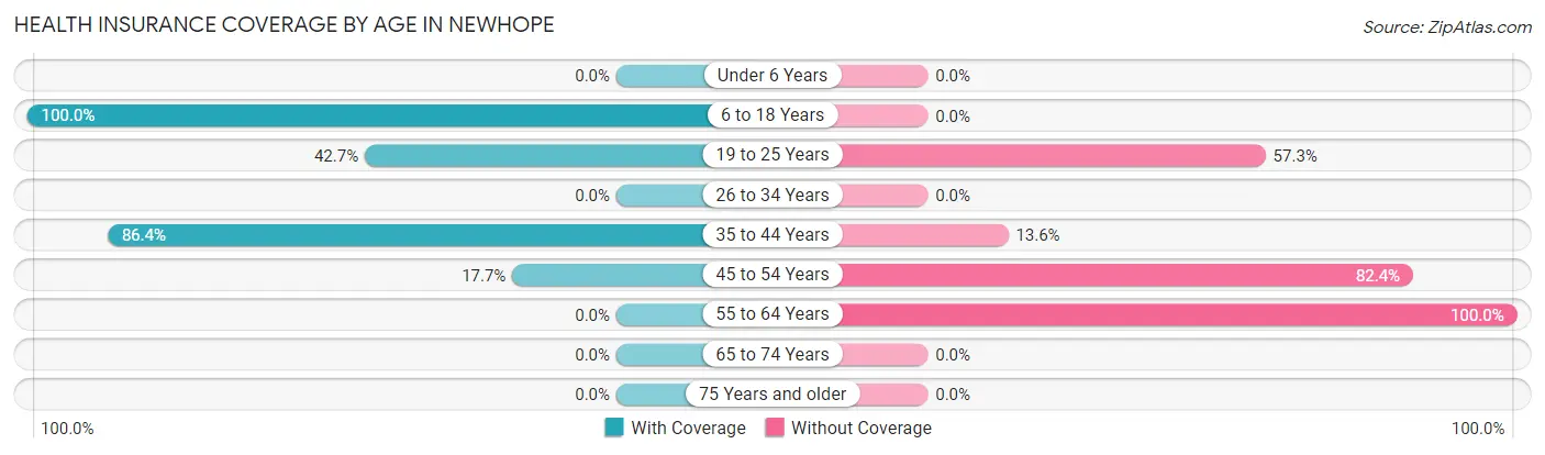 Health Insurance Coverage by Age in Newhope