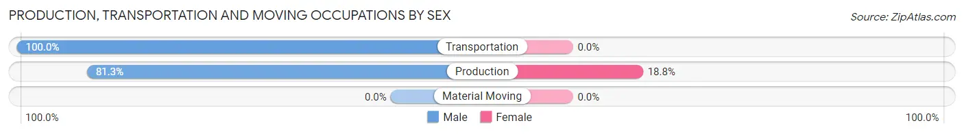 Production, Transportation and Moving Occupations by Sex in Norfork