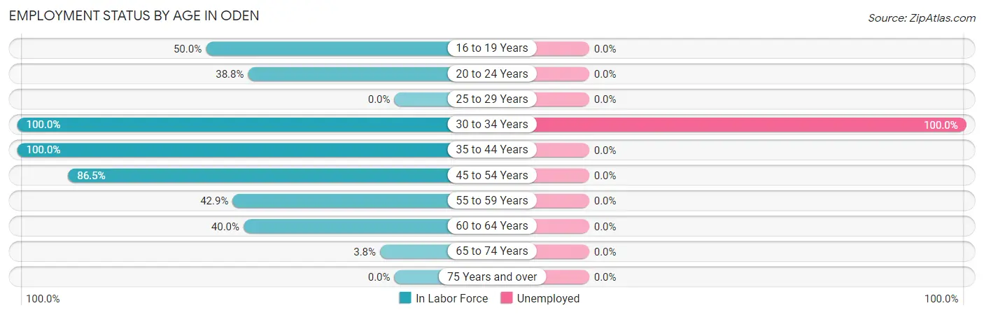Employment Status by Age in Oden