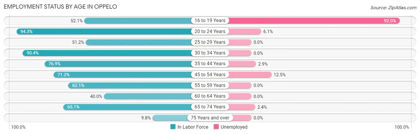 Employment Status by Age in Oppelo