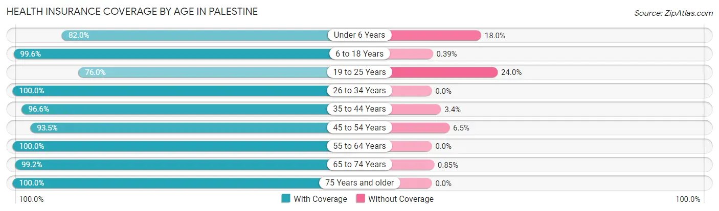 Health Insurance Coverage by Age in Palestine