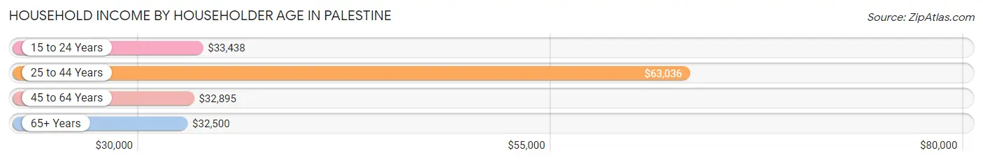 Household Income by Householder Age in Palestine