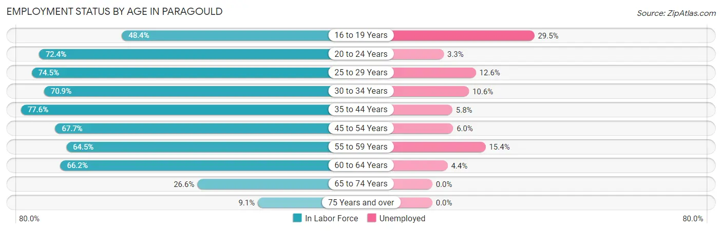 Employment Status by Age in Paragould