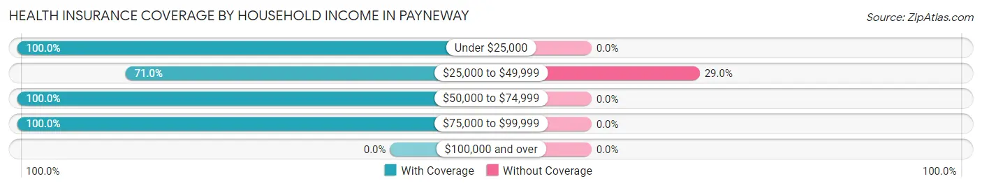 Health Insurance Coverage by Household Income in Payneway