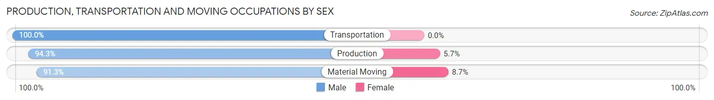 Production, Transportation and Moving Occupations by Sex in Piney