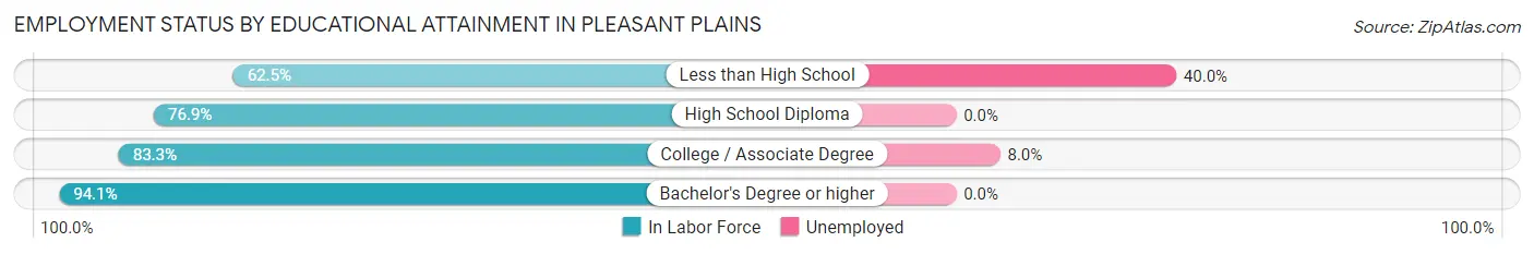 Employment Status by Educational Attainment in Pleasant Plains