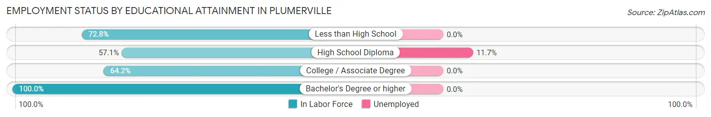 Employment Status by Educational Attainment in Plumerville