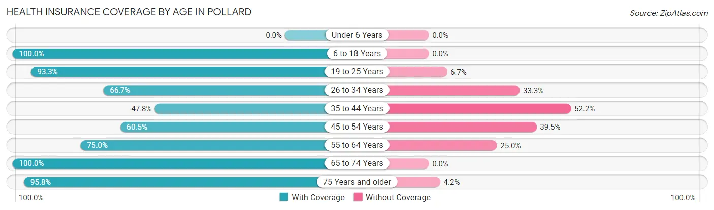 Health Insurance Coverage by Age in Pollard
