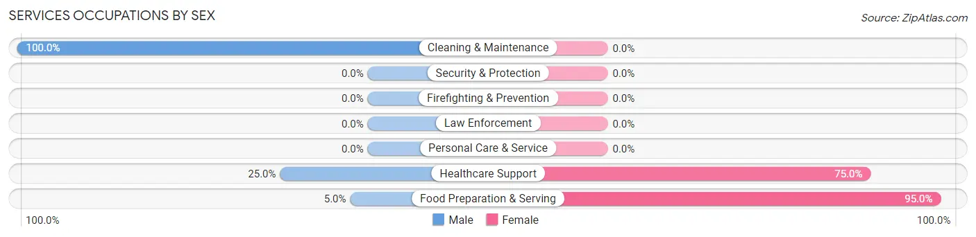 Services Occupations by Sex in Portia