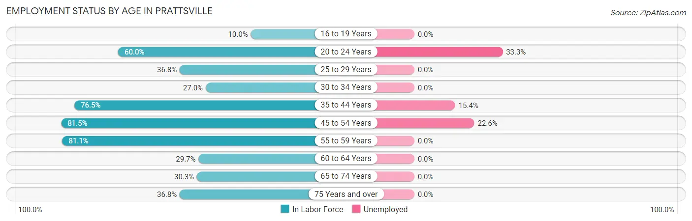 Employment Status by Age in Prattsville