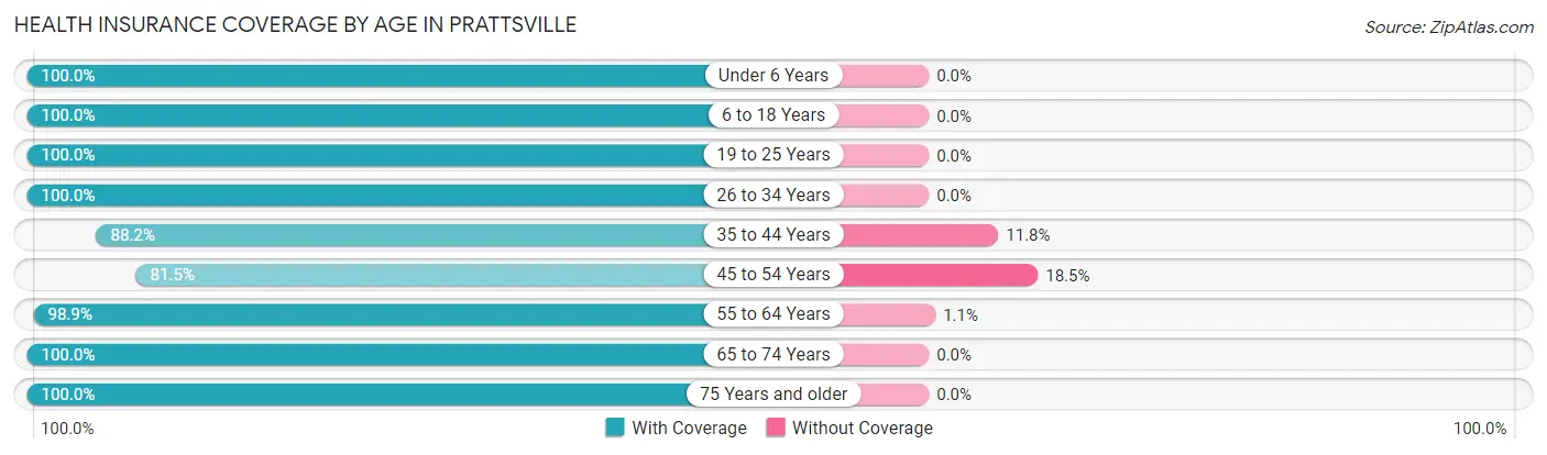 Health Insurance Coverage by Age in Prattsville