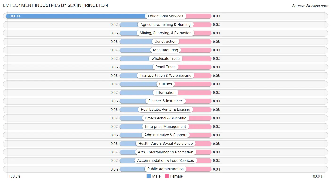 Employment Industries by Sex in Princeton