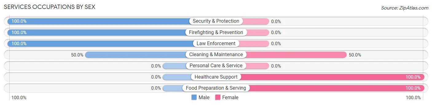 Services Occupations by Sex in Ravenden Springs