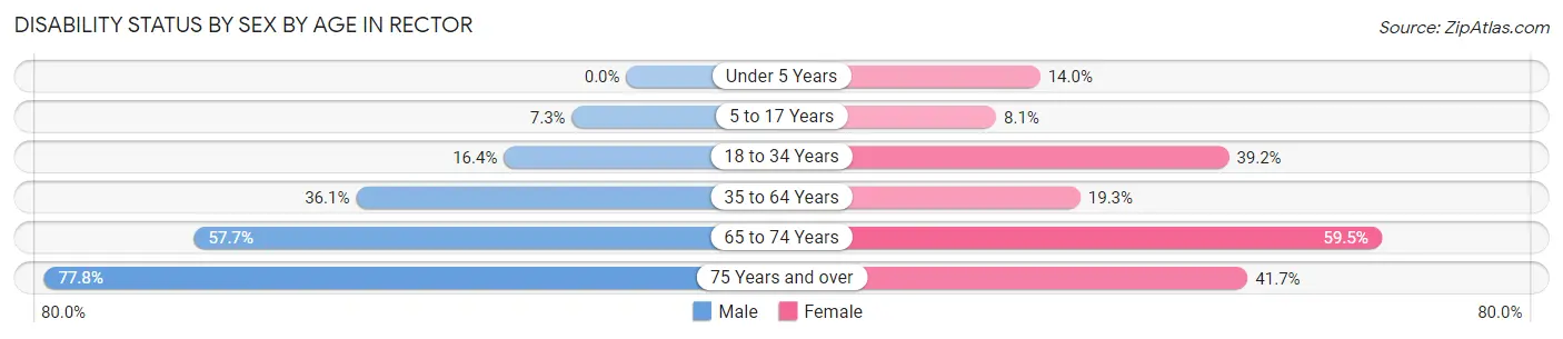 Disability Status by Sex by Age in Rector