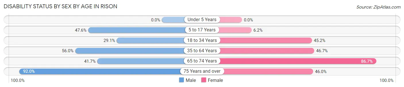 Disability Status by Sex by Age in Rison