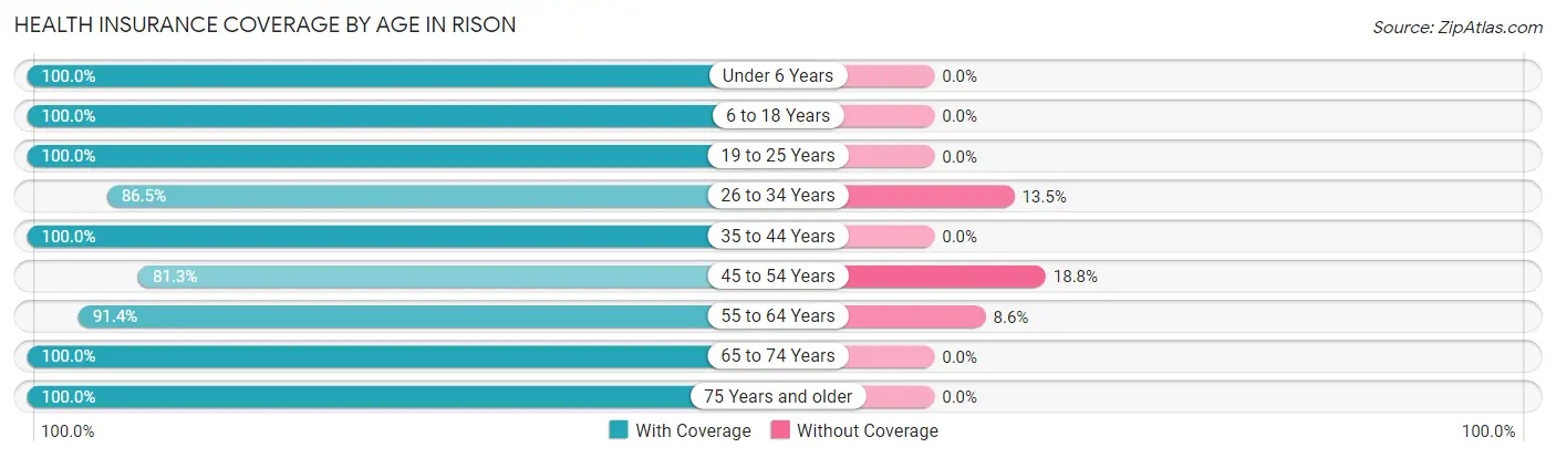 Health Insurance Coverage by Age in Rison