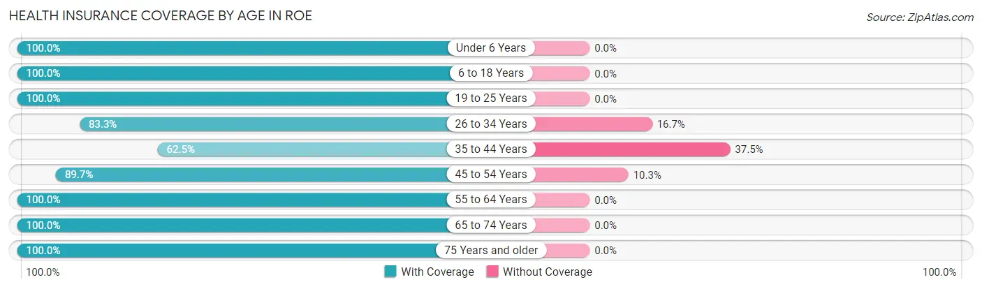 Health Insurance Coverage by Age in Roe
