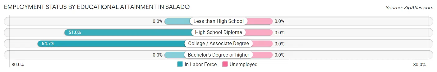 Employment Status by Educational Attainment in Salado