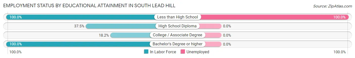 Employment Status by Educational Attainment in South Lead Hill