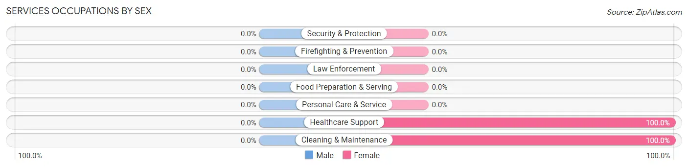 Services Occupations by Sex in South Lead Hill