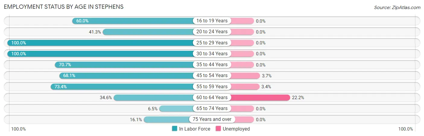 Employment Status by Age in Stephens