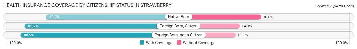 Health Insurance Coverage by Citizenship Status in Strawberry