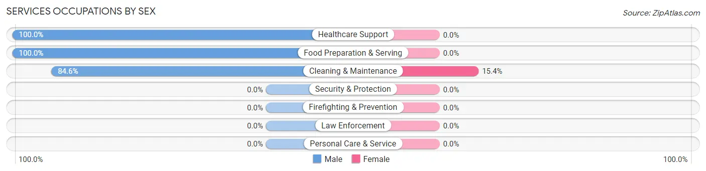 Services Occupations by Sex in Strawberry