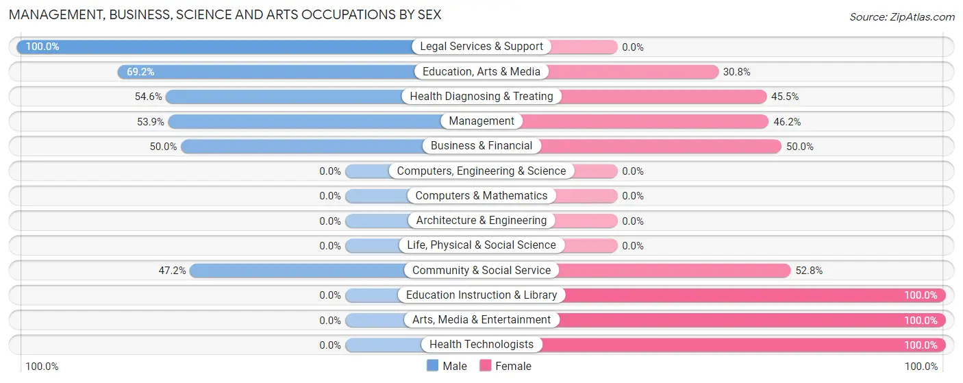 Management, Business, Science and Arts Occupations by Sex in Swifton
