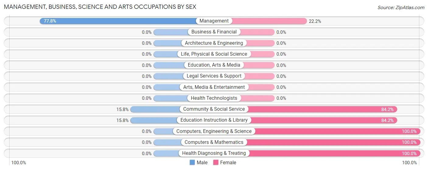 Management, Business, Science and Arts Occupations by Sex in Tillar