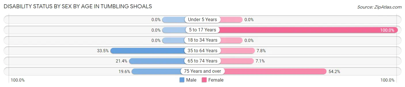 Disability Status by Sex by Age in Tumbling Shoals