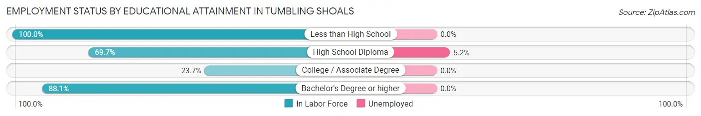 Employment Status by Educational Attainment in Tumbling Shoals