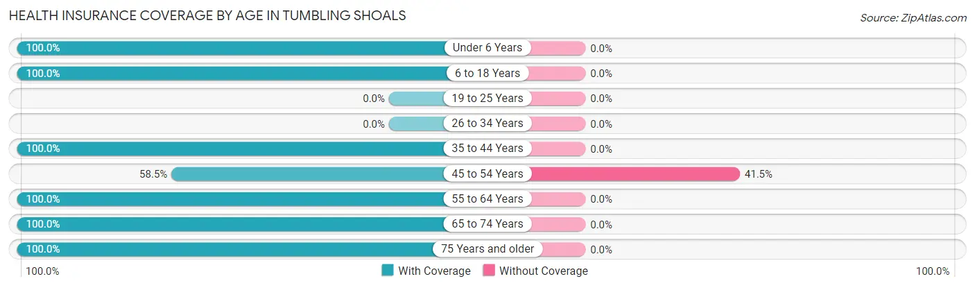 Health Insurance Coverage by Age in Tumbling Shoals