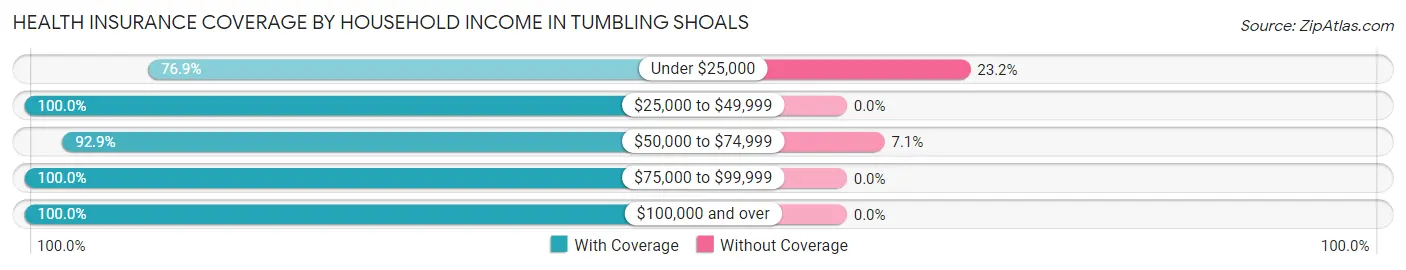 Health Insurance Coverage by Household Income in Tumbling Shoals