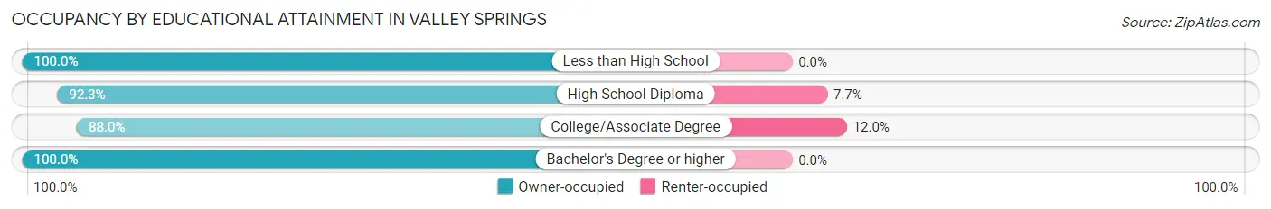 Occupancy by Educational Attainment in Valley Springs